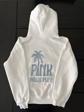 Pink Palm Puff Classic Puff Hoodie White XS